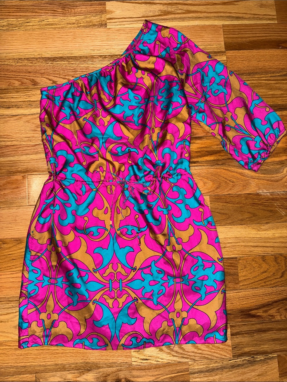 Britt Ryan Silk One Shoulder-left Dress Cinch size 8